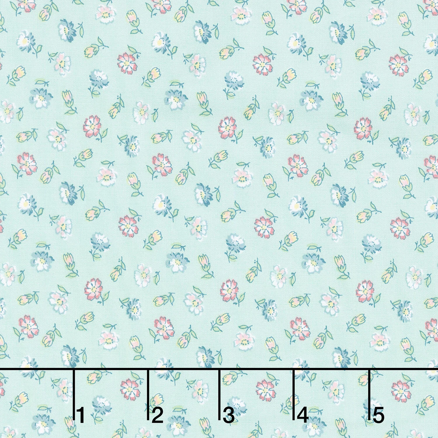 Terrace Blooms - Tossed Flowers Blue Yardage