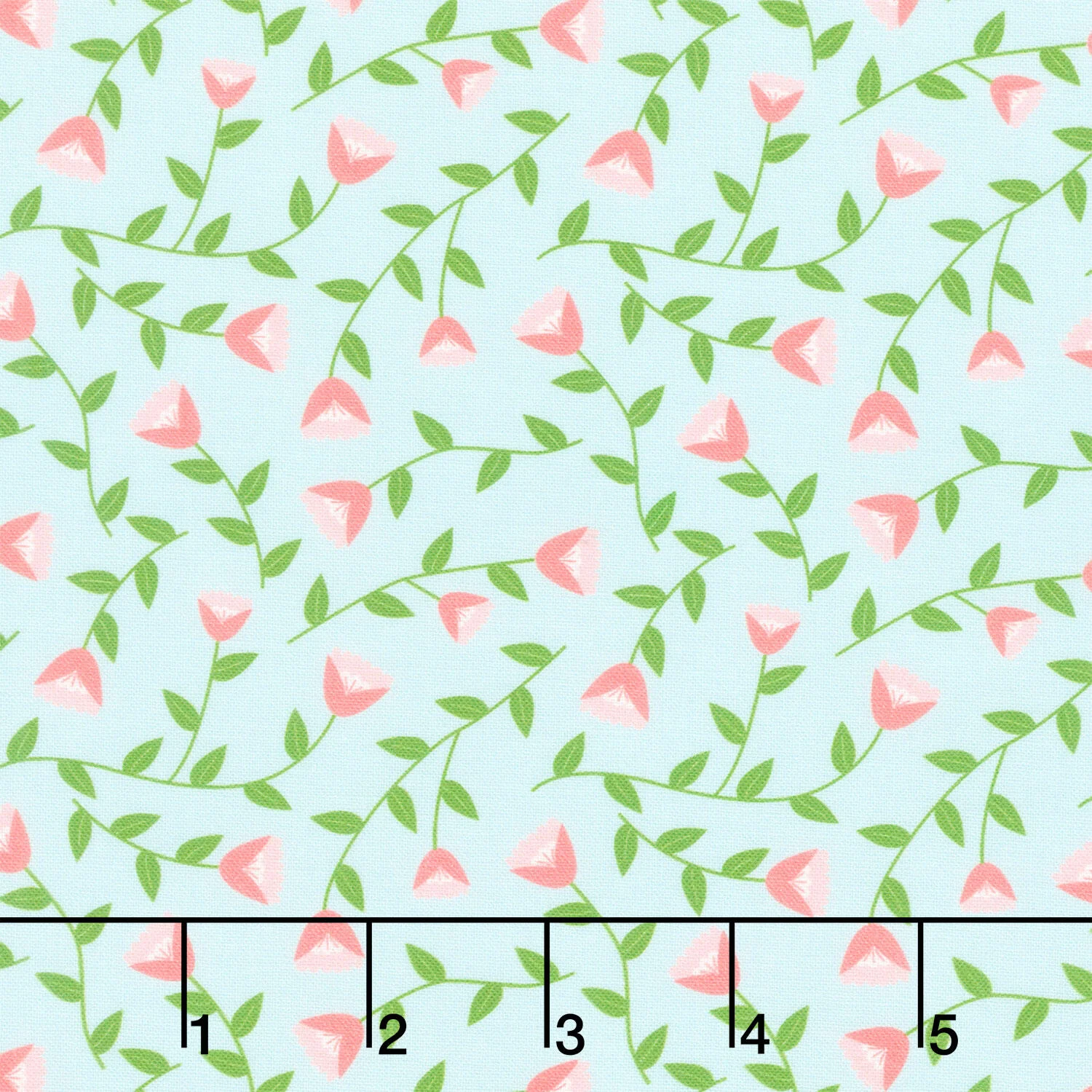 The Bright Side - Viney Flowers Turquoise Yardage