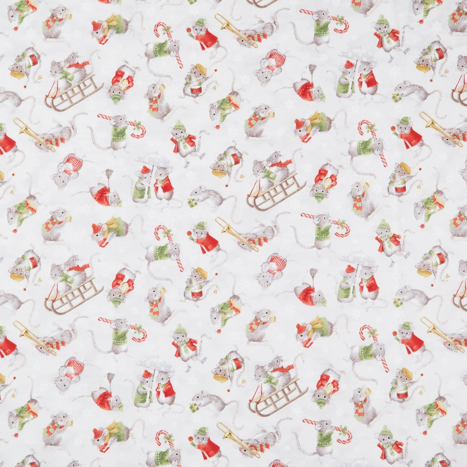 The Christmas Mouse - Mouse Toss Gray Multi Yardage