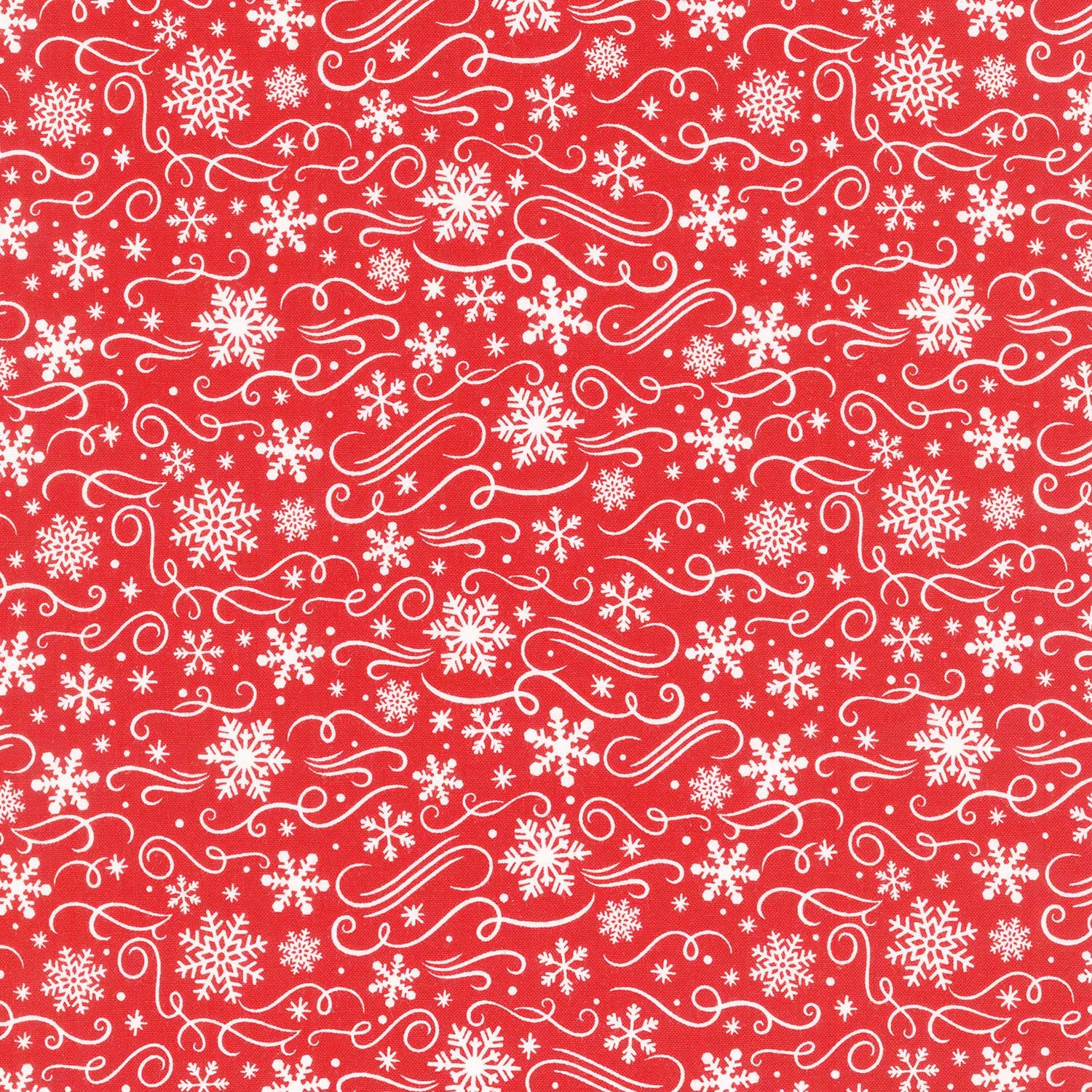 The Magic Of Christmas - Snowflakes Red Yardage