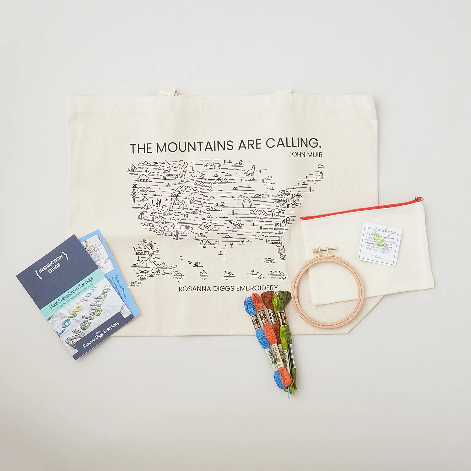 The Mountains Are Calling Embroidery Tote Kit - Image 5