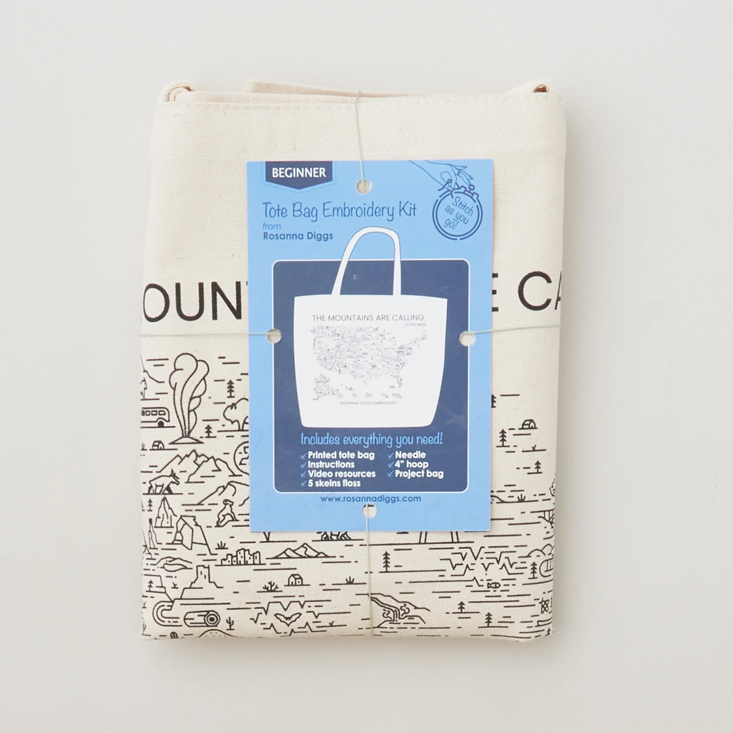 The Mountains Are Calling Embroidery Tote Kit - Image 6