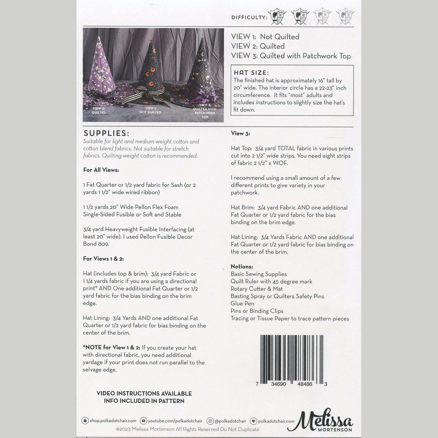 The Spellbound Quilted Witch Hat Pattern - Image 2