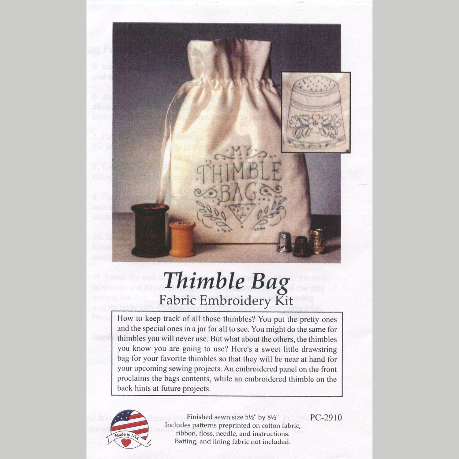 Thimble Bag Embroidery Kit - Image 4