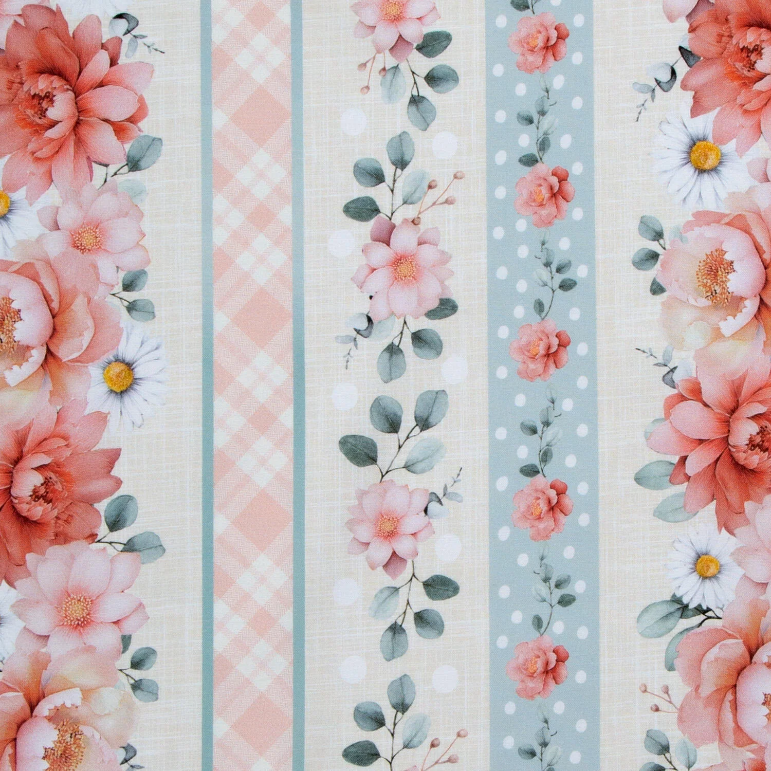 Til The Cows Come Home - Floral 11" Stripes Soft Yardage