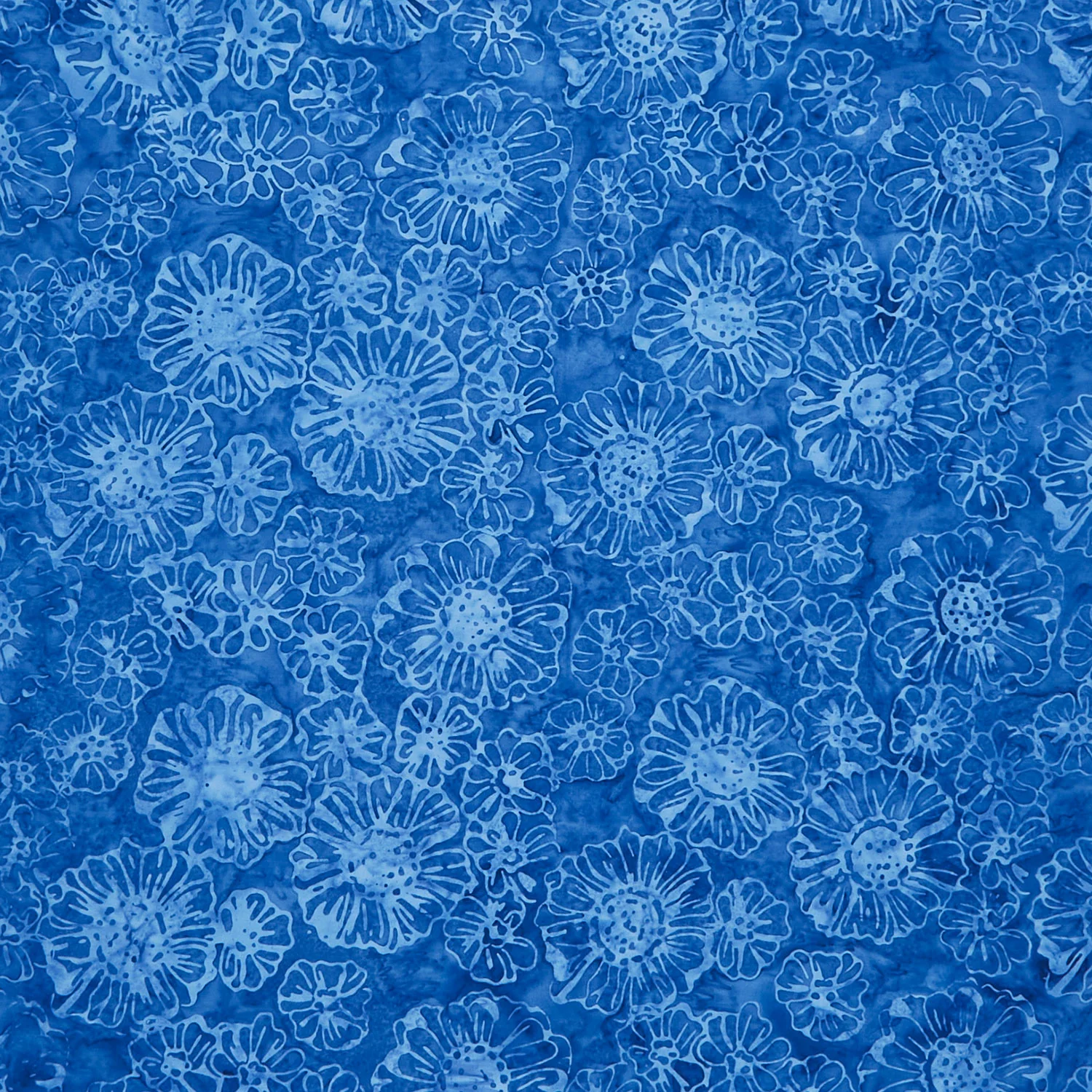 Tonga Batiks - Bluebell Calendula Floral Royal Yardage
