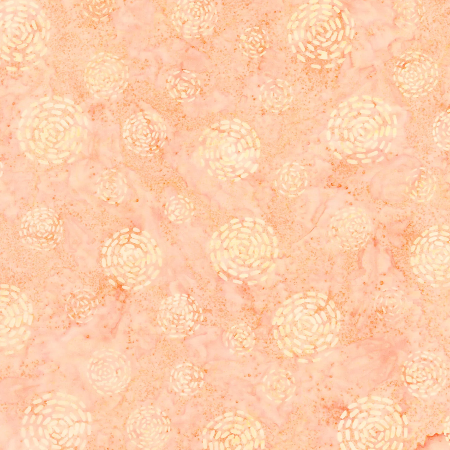 Tranquil Moments Batiks - Stitched Circles Marmalade Yardage
