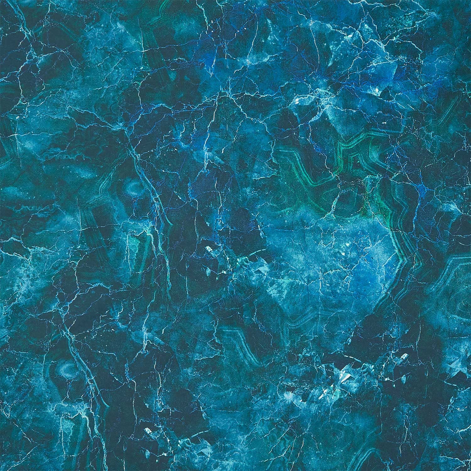 Tranquil Waters - Marble Texture Dark Blue Yardage