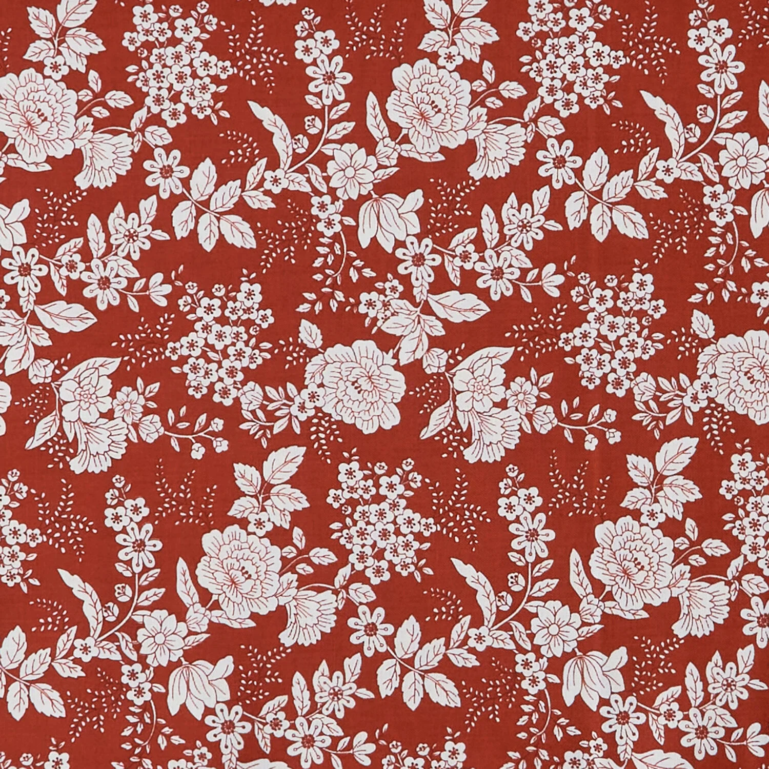 Tranquility - Floral Brick Red 3 Yard Cut - Image 2