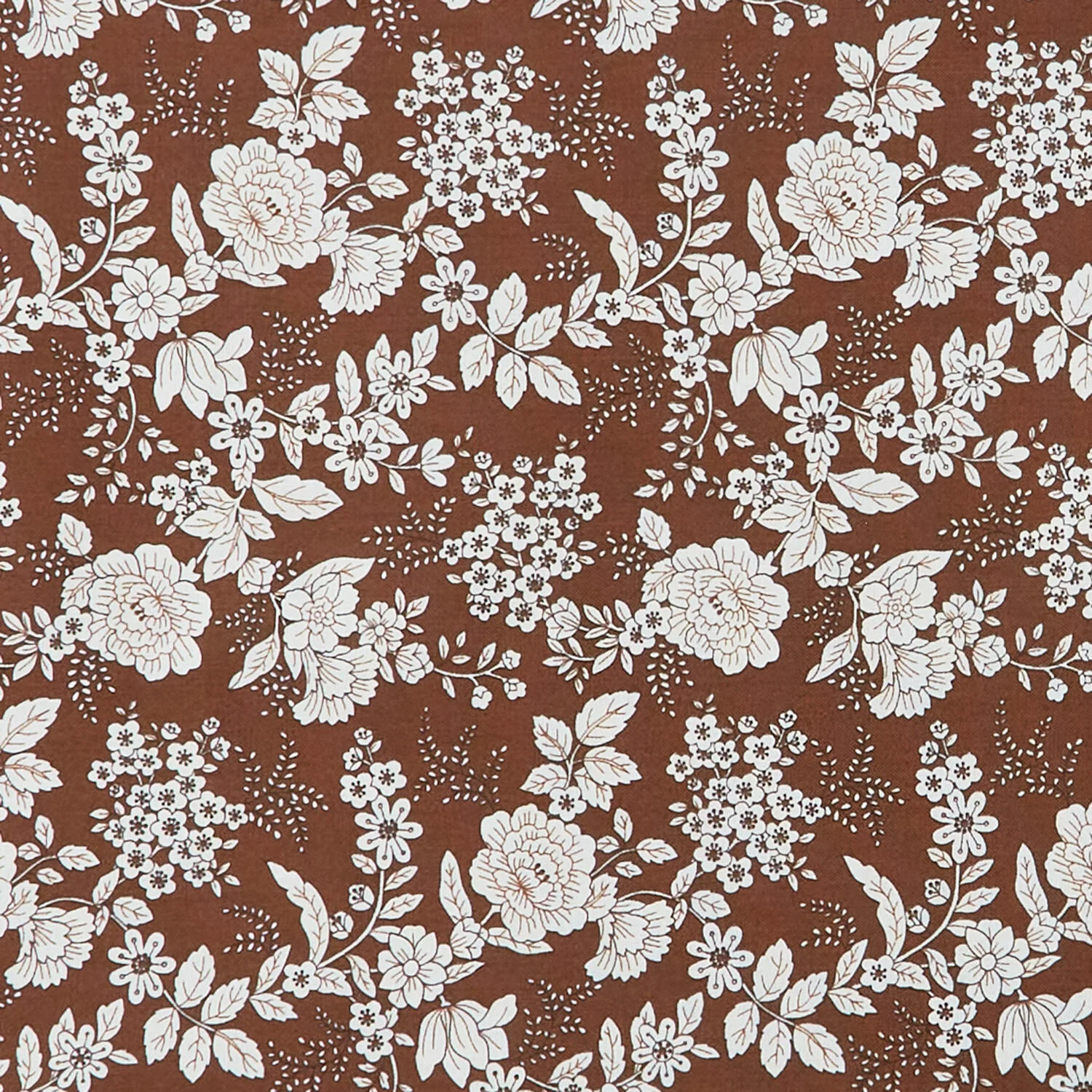 Tranquility - Floral Brown 3 Yard Cut - Image 2
