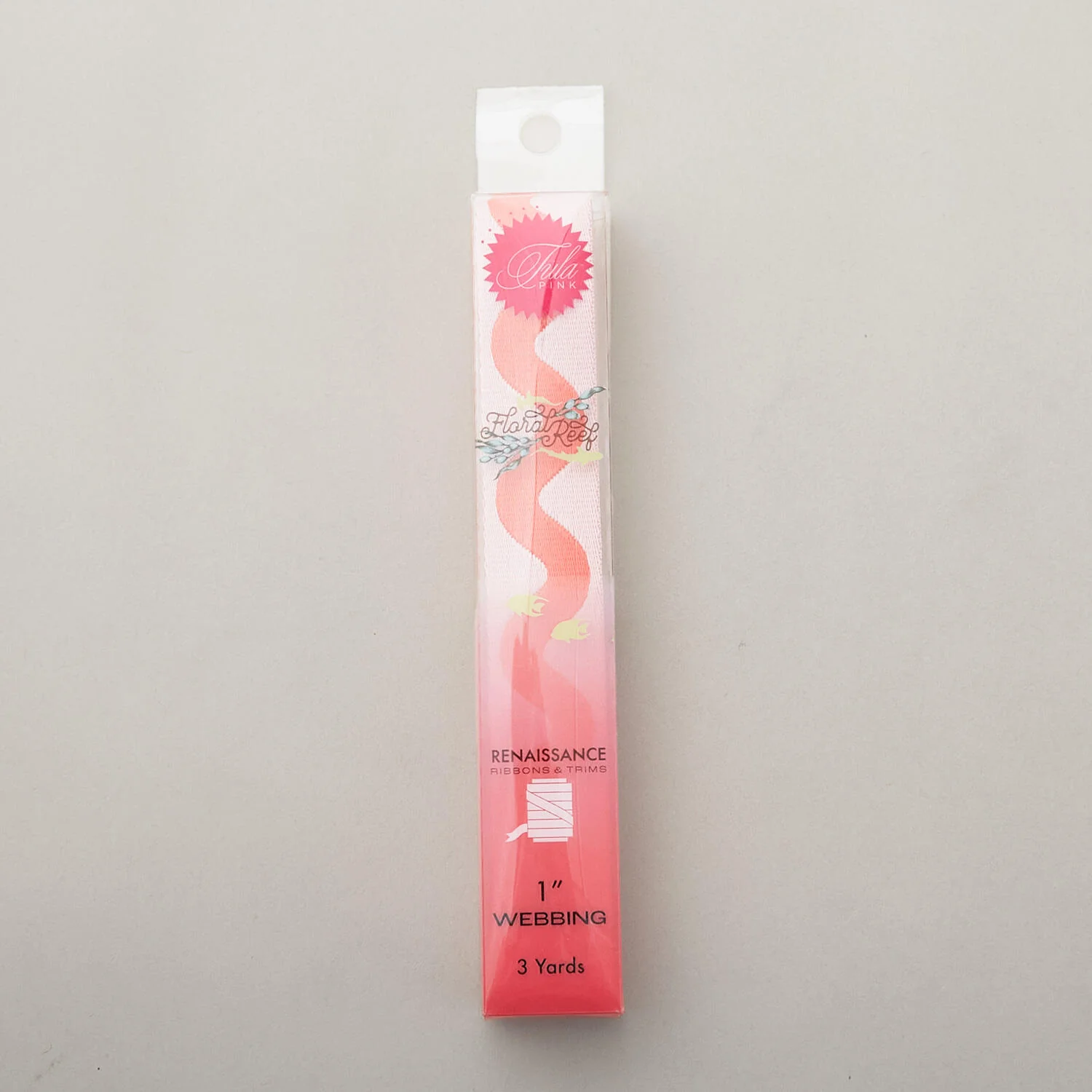 Tula Pink Floral Reef Collection Lil Squiggle 1" Webbing - Coralline - Image 3