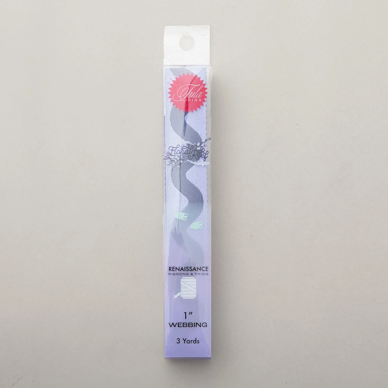 Tula Pink Floral Reef Collection Lil Squiggle 1" Webbing - Marine - Image 3