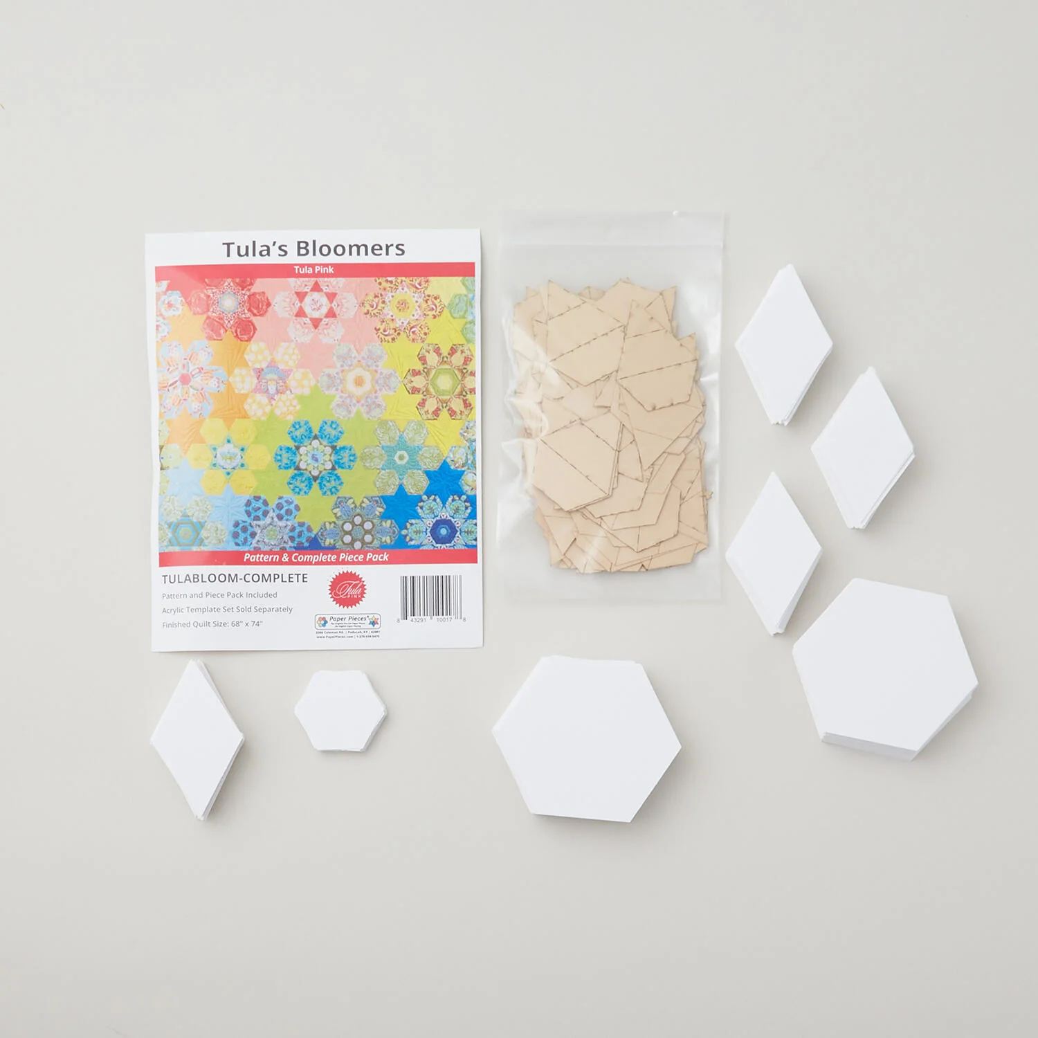 Tula Pink Tula's Bloomers Quilt Pattern and English Paper Piece Pack - Image 2