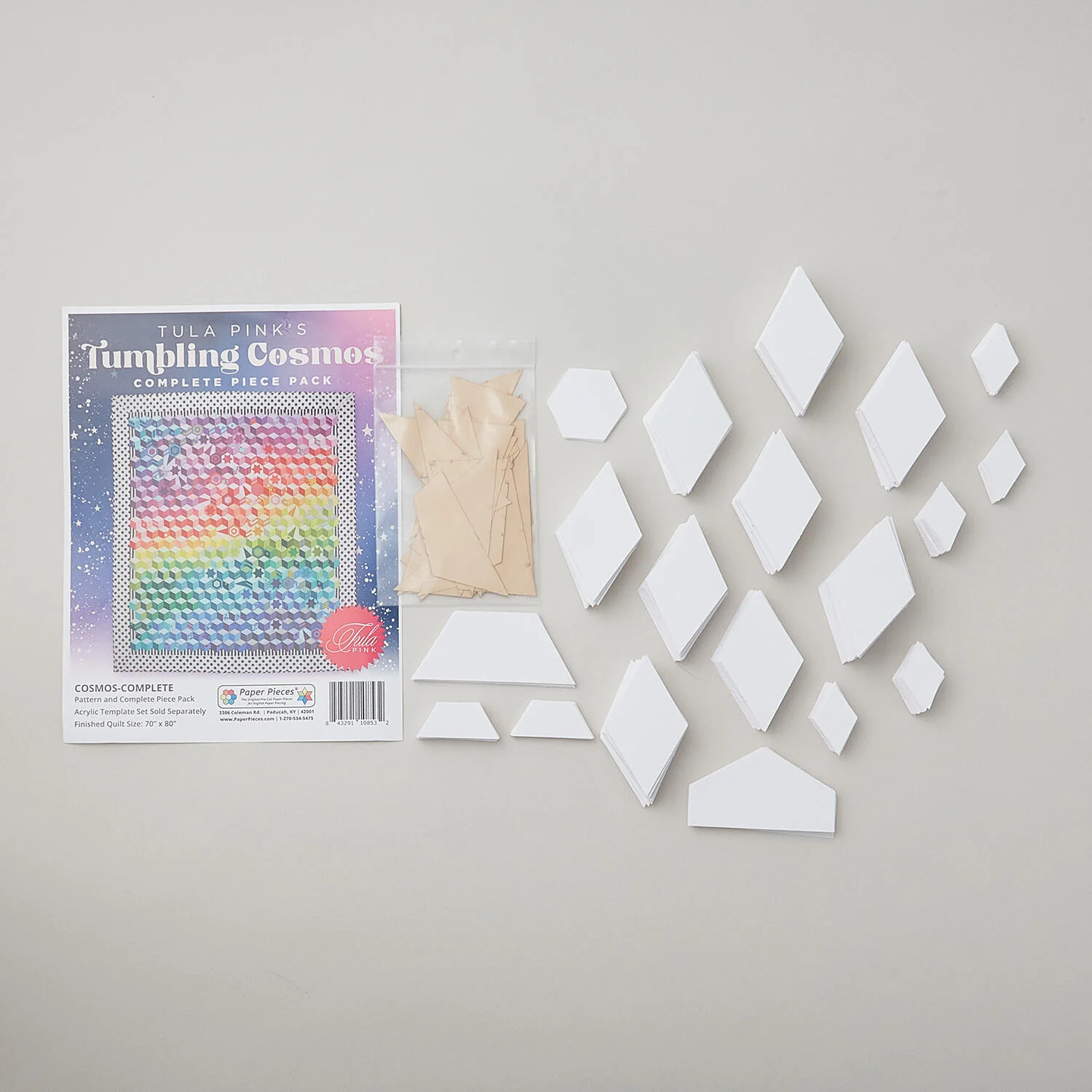 Tula Pink Tumbling Cosmos Quilt Pattern and English Paper Piece Pack - Image 2