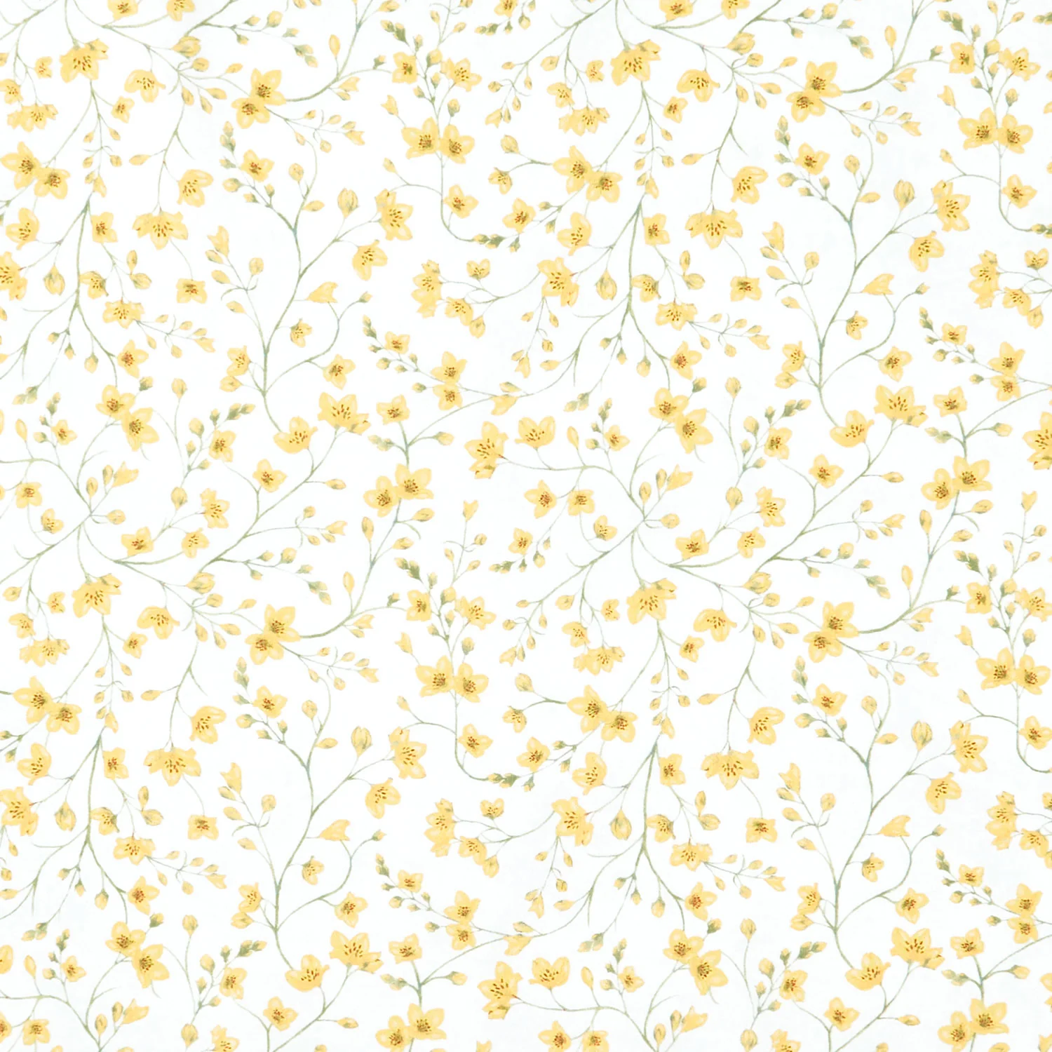 Tulip Fields - Blooming Buds White Yardage