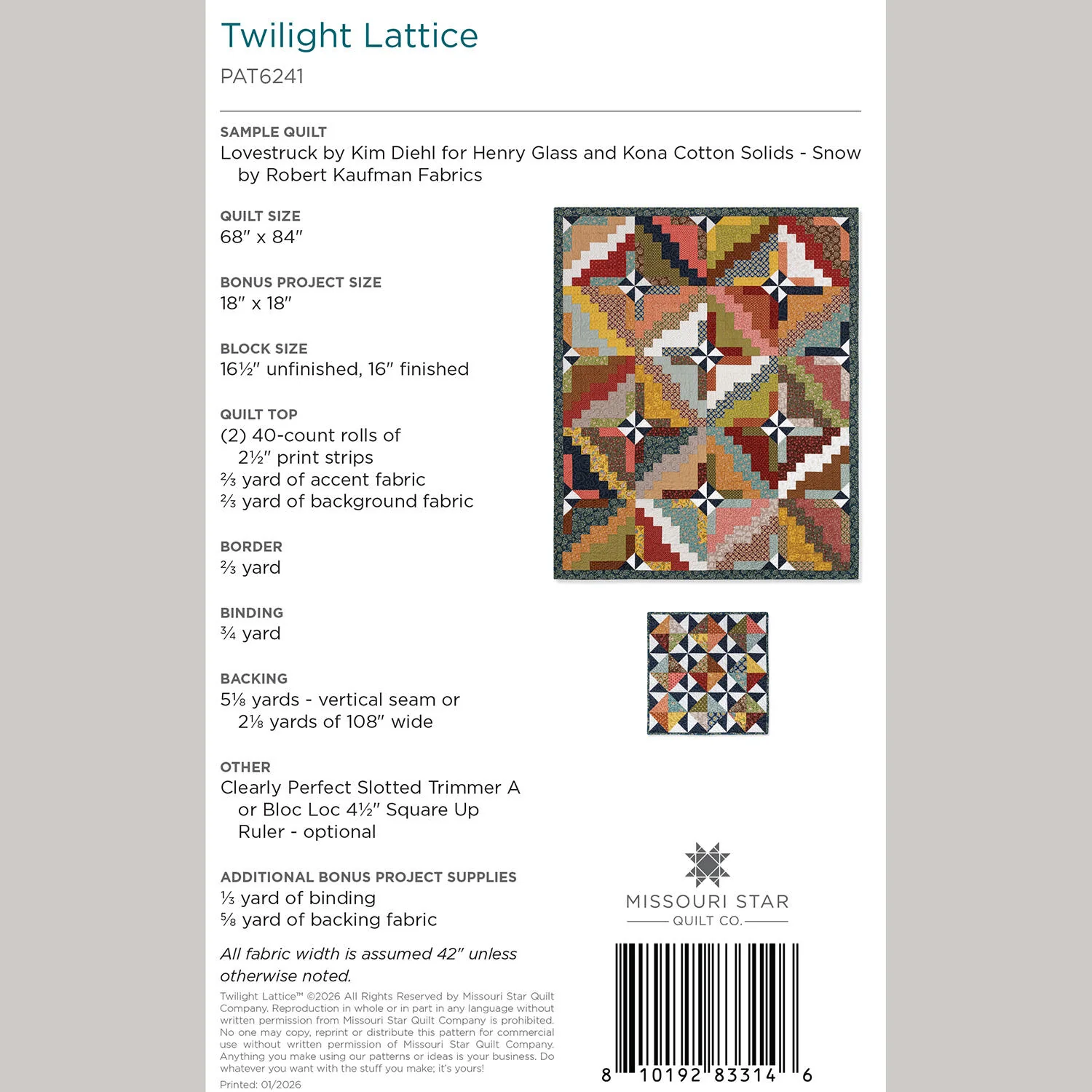 Twilight Lattice Quilt Pattern by Missouri Star - Image 2