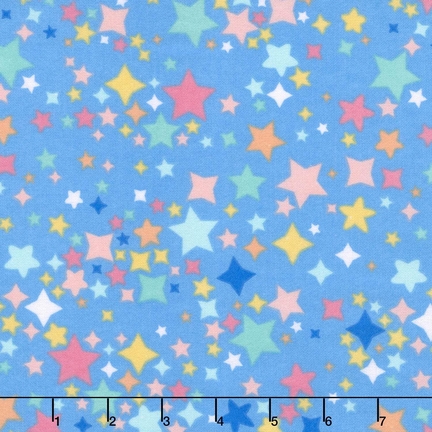 Twinkle Comfort Flannel - Twinkle Stars Flannel Blue Yardage