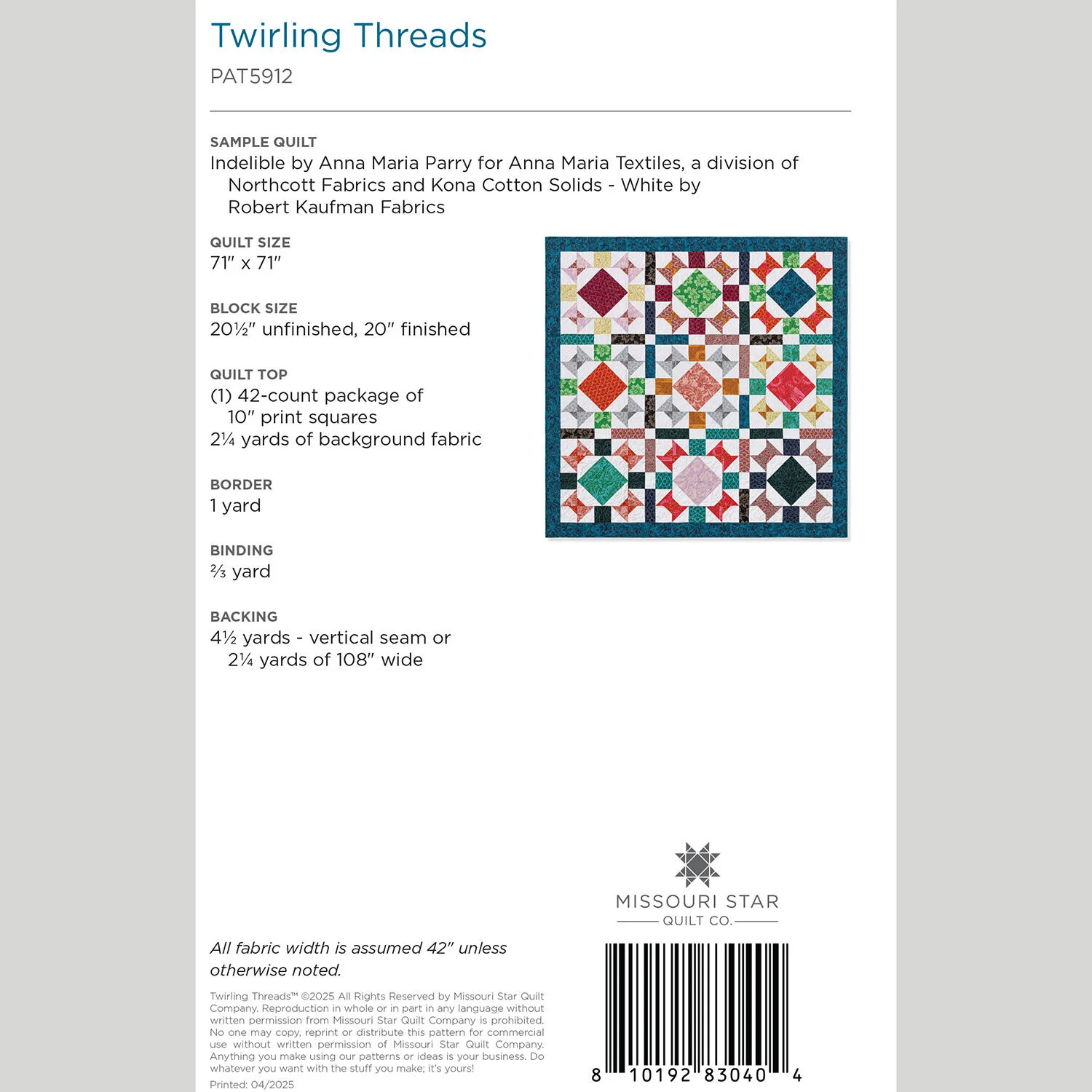 Twirling Threads Quilt Pattern by Missouri Star - Image 2