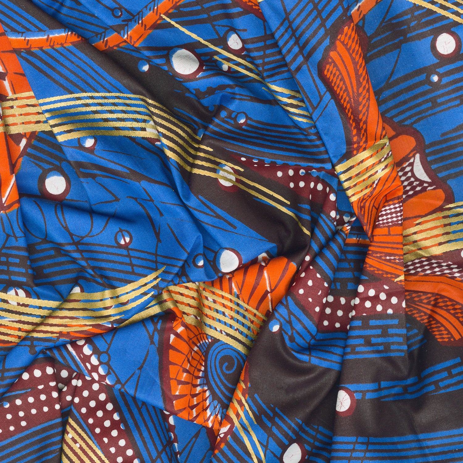 Uniwax - Prints from the Ivory Coast Wax Print Royal Metallic Yardage - Image 2