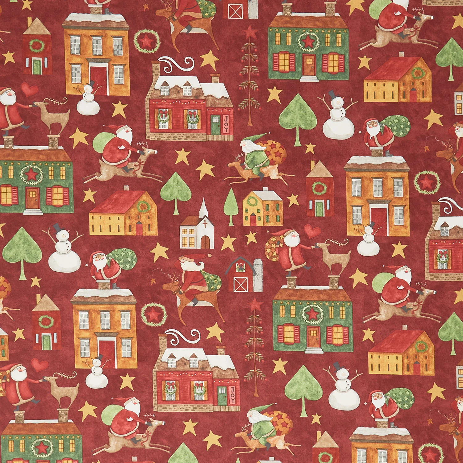Up on the Housetop - Main Cranberry Yardage