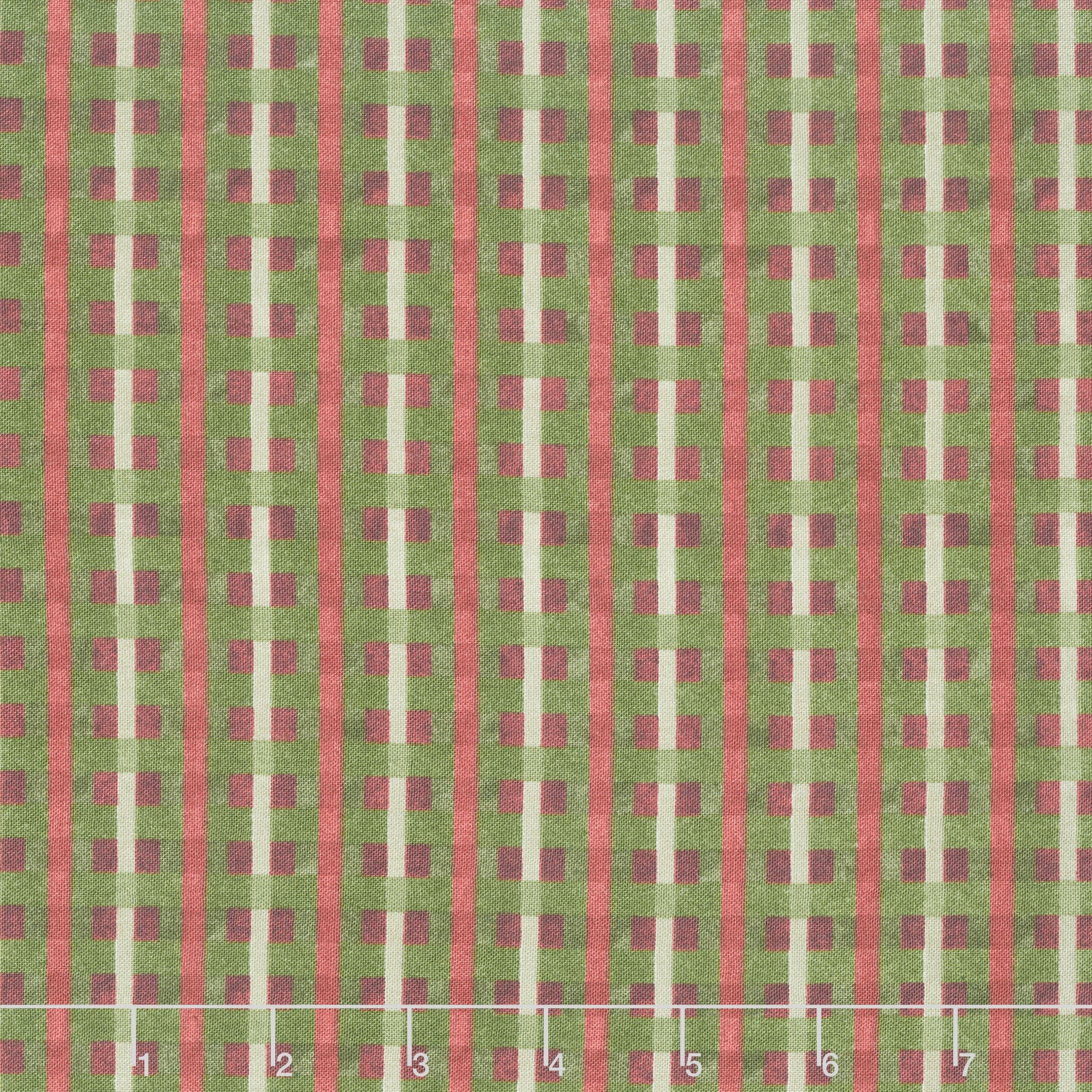 Up on the Housetop - Plaid Green Yardage