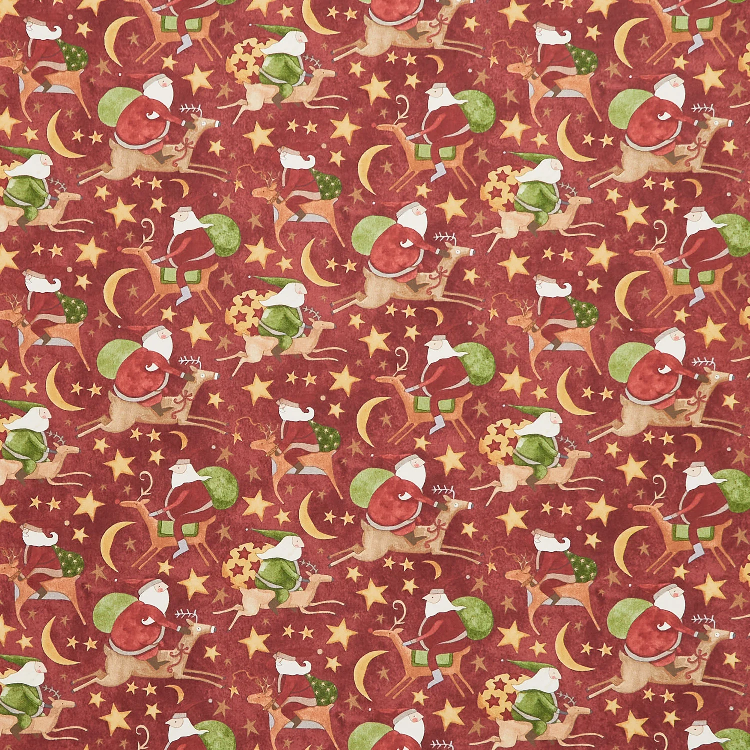 Up on the Housetop - Santa Rides Cranberry Yardage