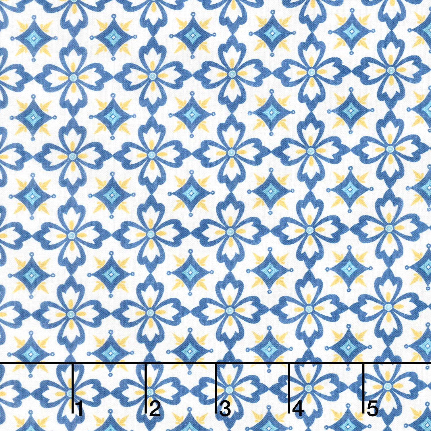 Villa Sol - Flower Tiles White Yardage