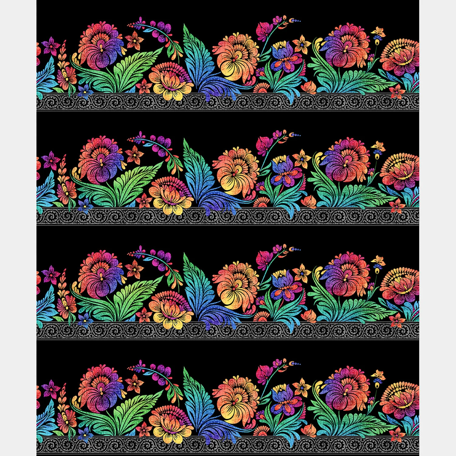 Vivid - Floral Border Multi Yardage - Image 2