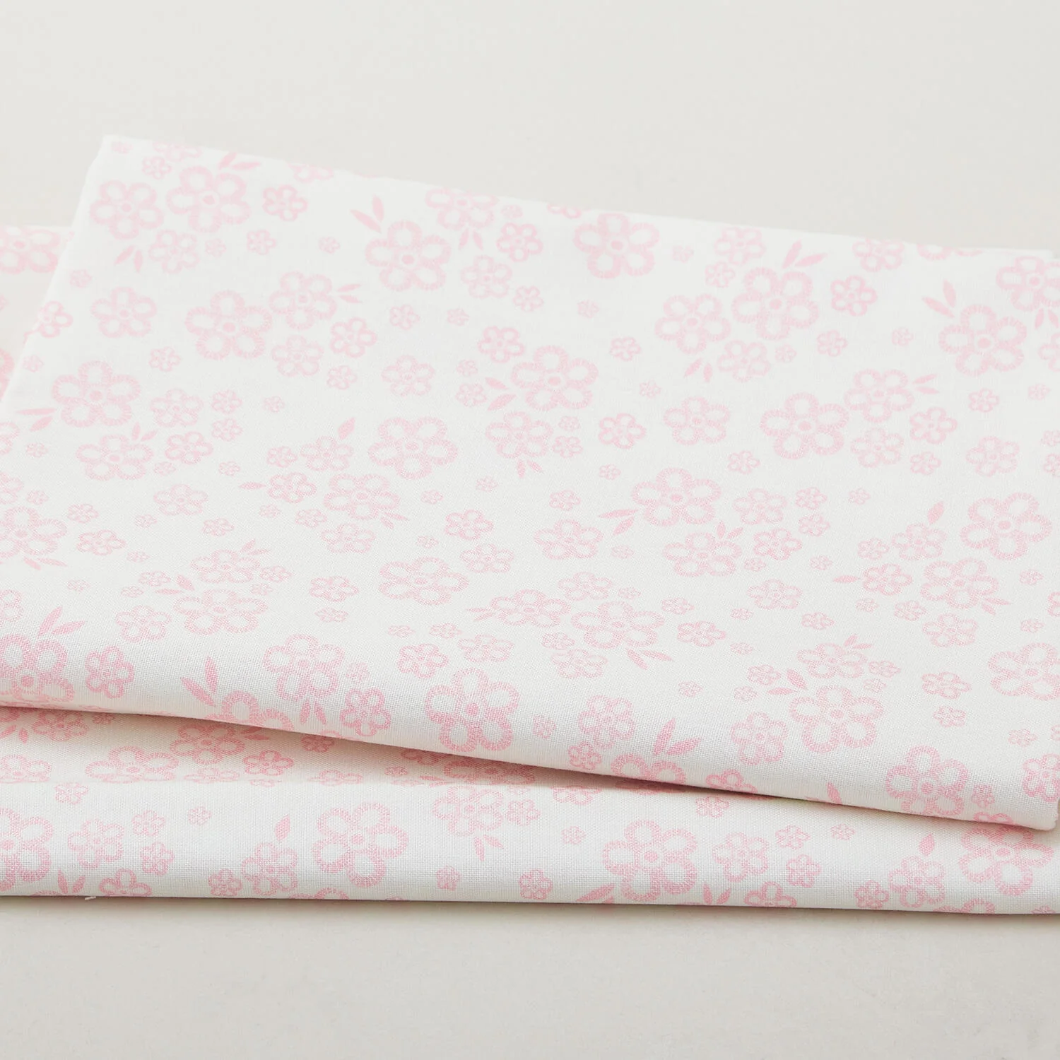 Walking on Sunshine - Small Pink Flowers White 2 Yard Cut