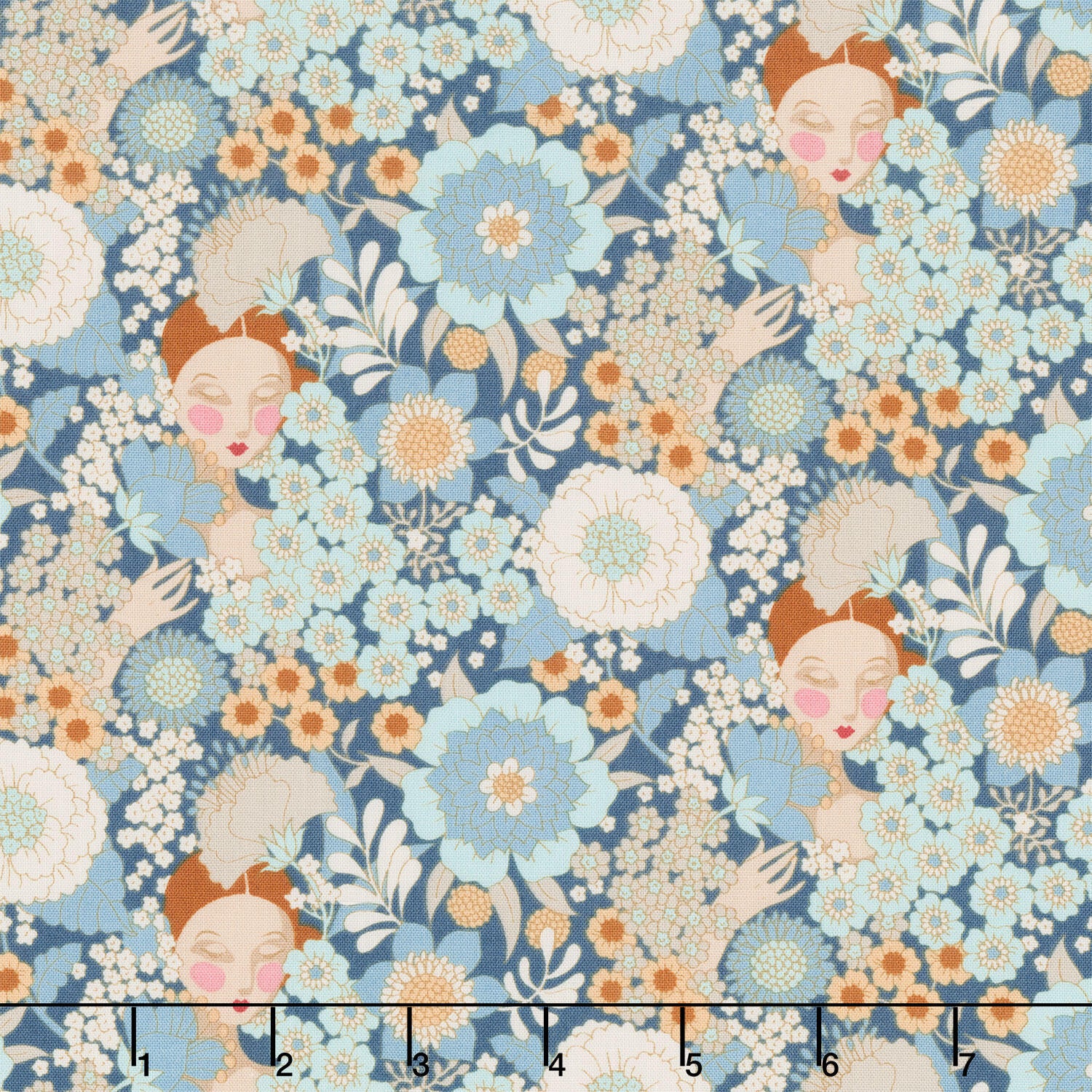 Wallflower - Wallflower Blue Yardage