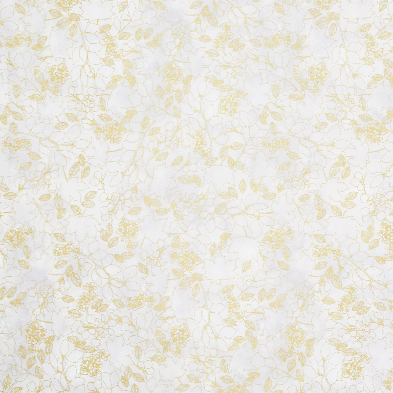 Warm Welcome - Leaves Stone Metallic Yardage