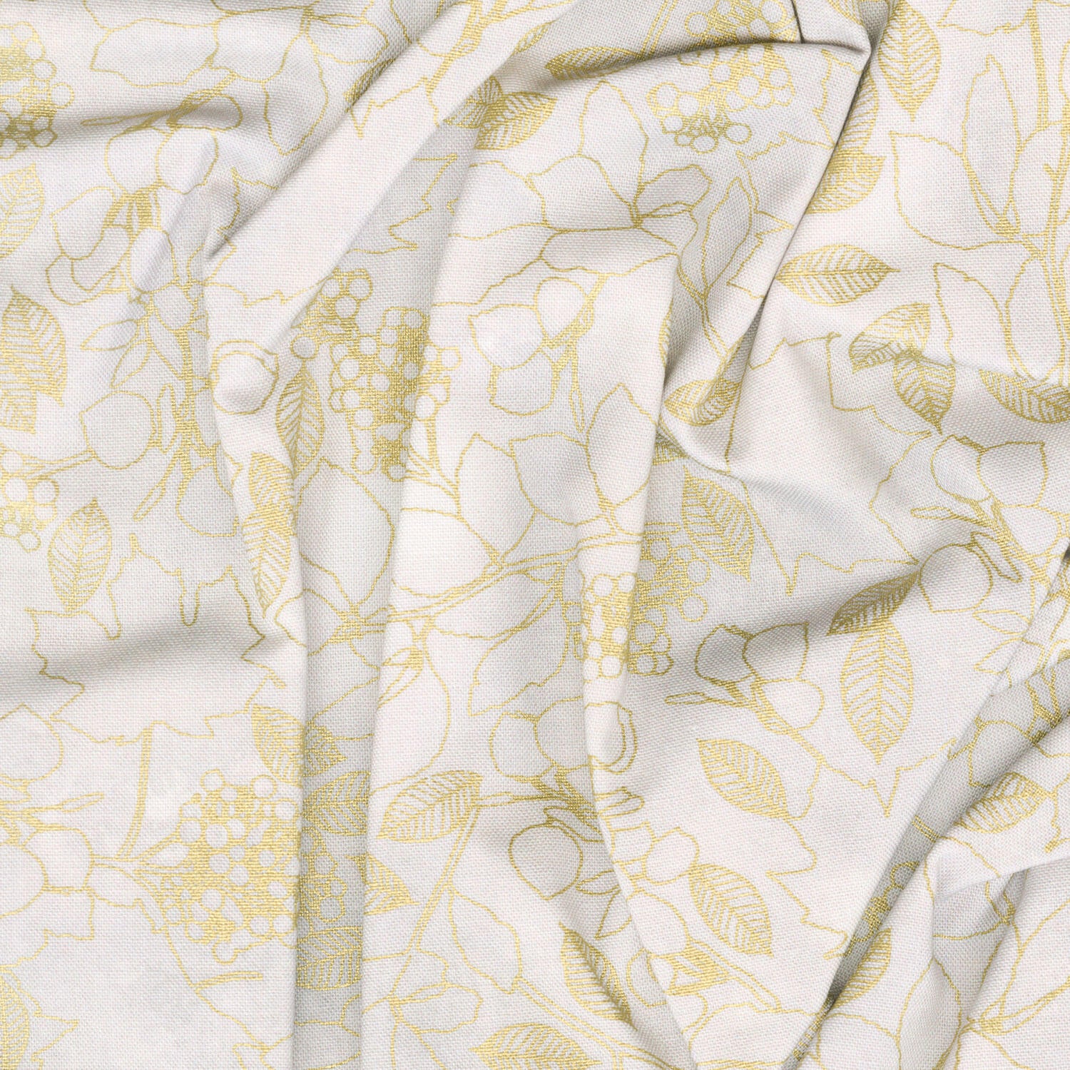 Warm Welcome - Leaves Stone Metallic Yardage - Image 2