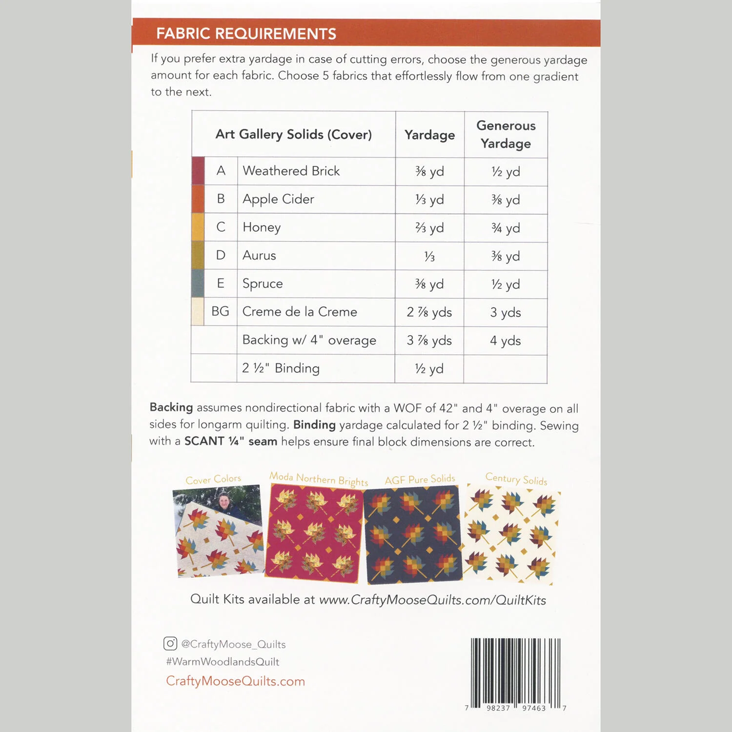 Warm Woodlands Quilt Pattern - Image 2