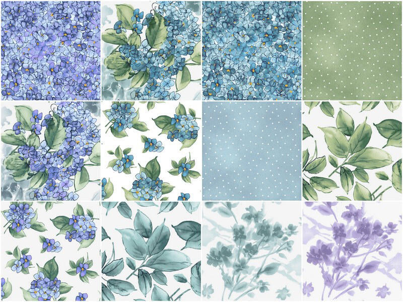 Watercolor Hydrangeas Favorites 2.5" Strips - Image 3