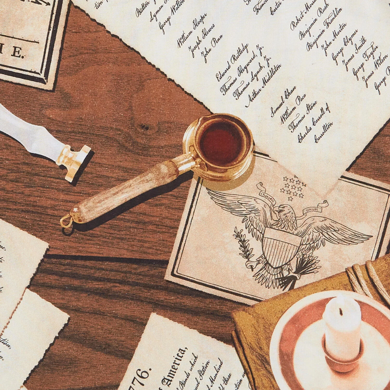 We The People 108" Wide - Historic Documents Cream/Brown Digitally Printed 3 Yard Cut - Image 2