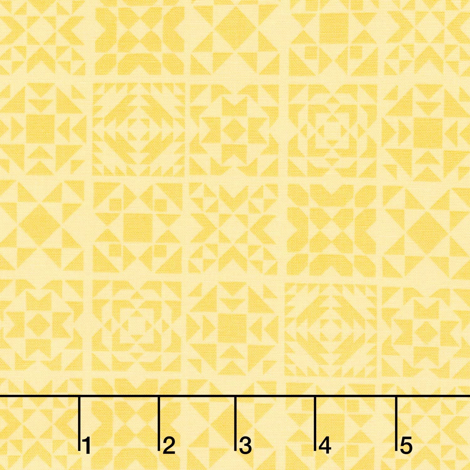 Welcome To Quilt Town - Quilt Blocks Yellow Yardage