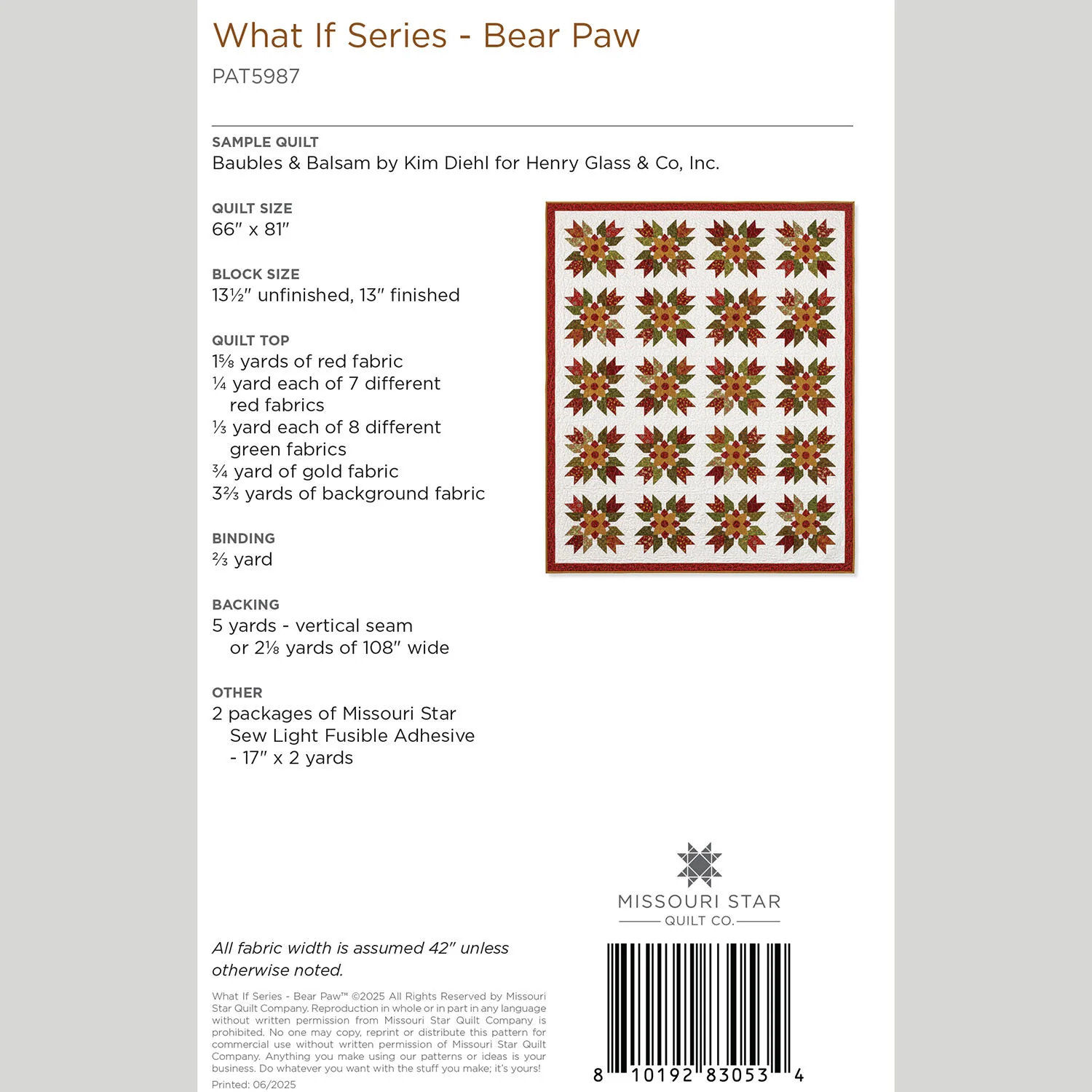 What If Series - Bear Paw Quilt Pattern by Missouri Star - Image 2