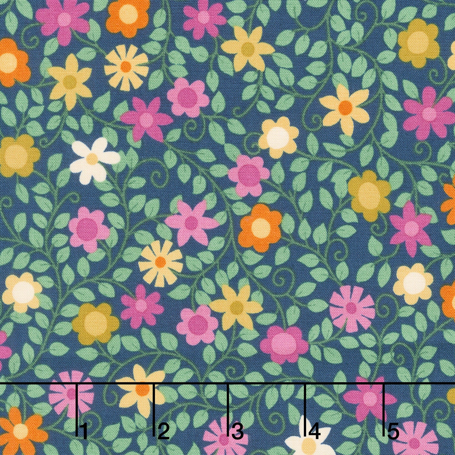 Whimsy - Secret Garden Navy Yardage