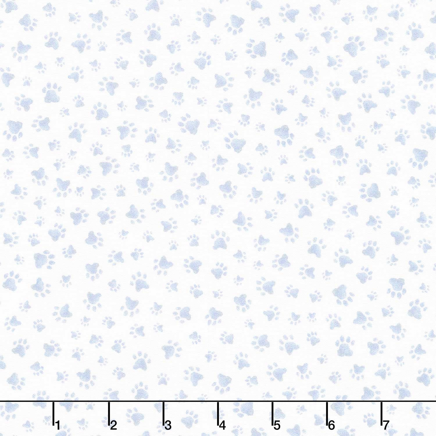 Whiskers & Paws - Paw Prints Grey Yardage