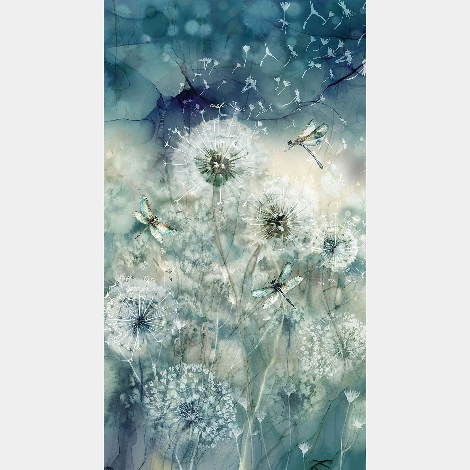 Whisper - Dandelion Teal Multi Panel