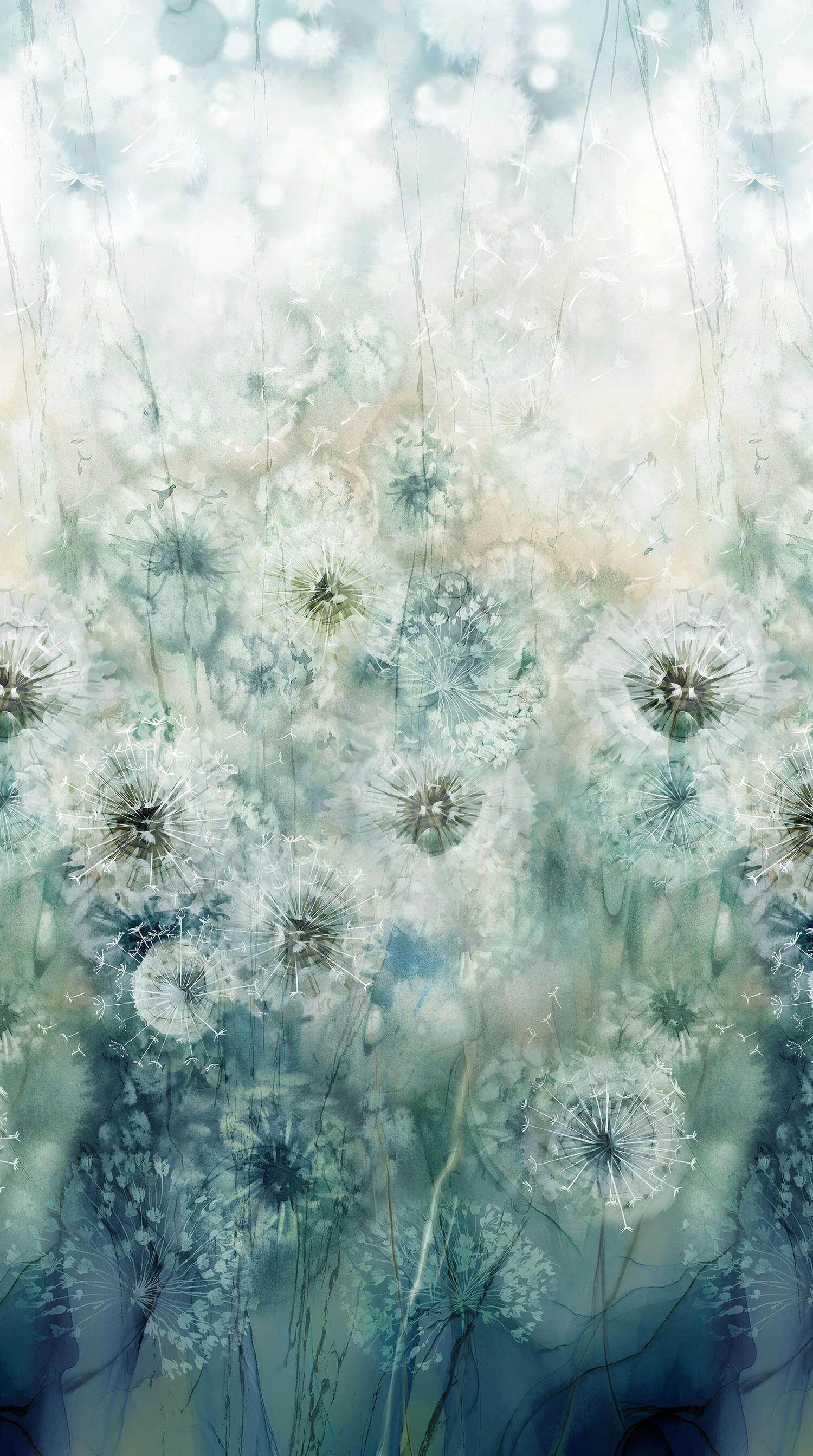 Whisper - Dandelion Teal Multi 108" Wide Backing - Image 2