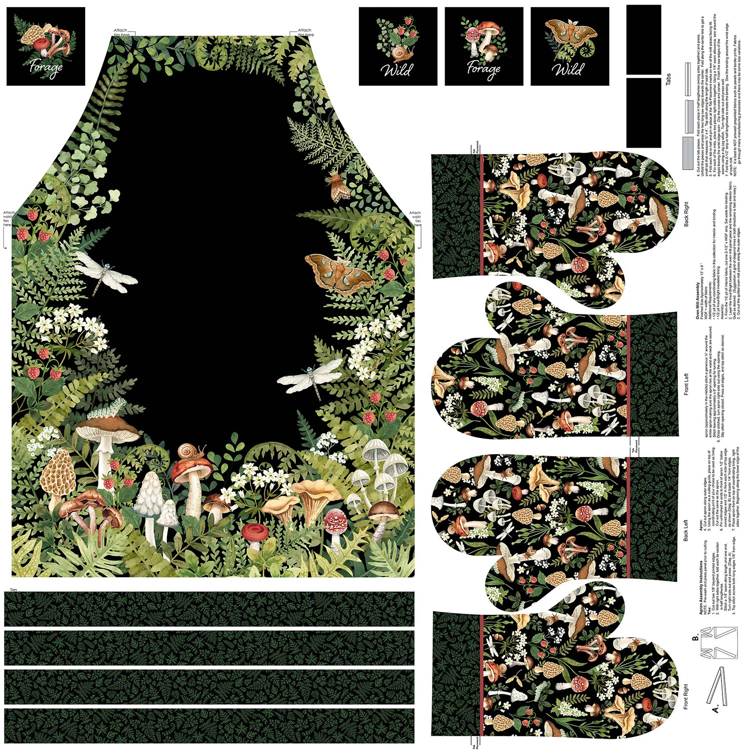Wild Harvest - Apron Black Panel