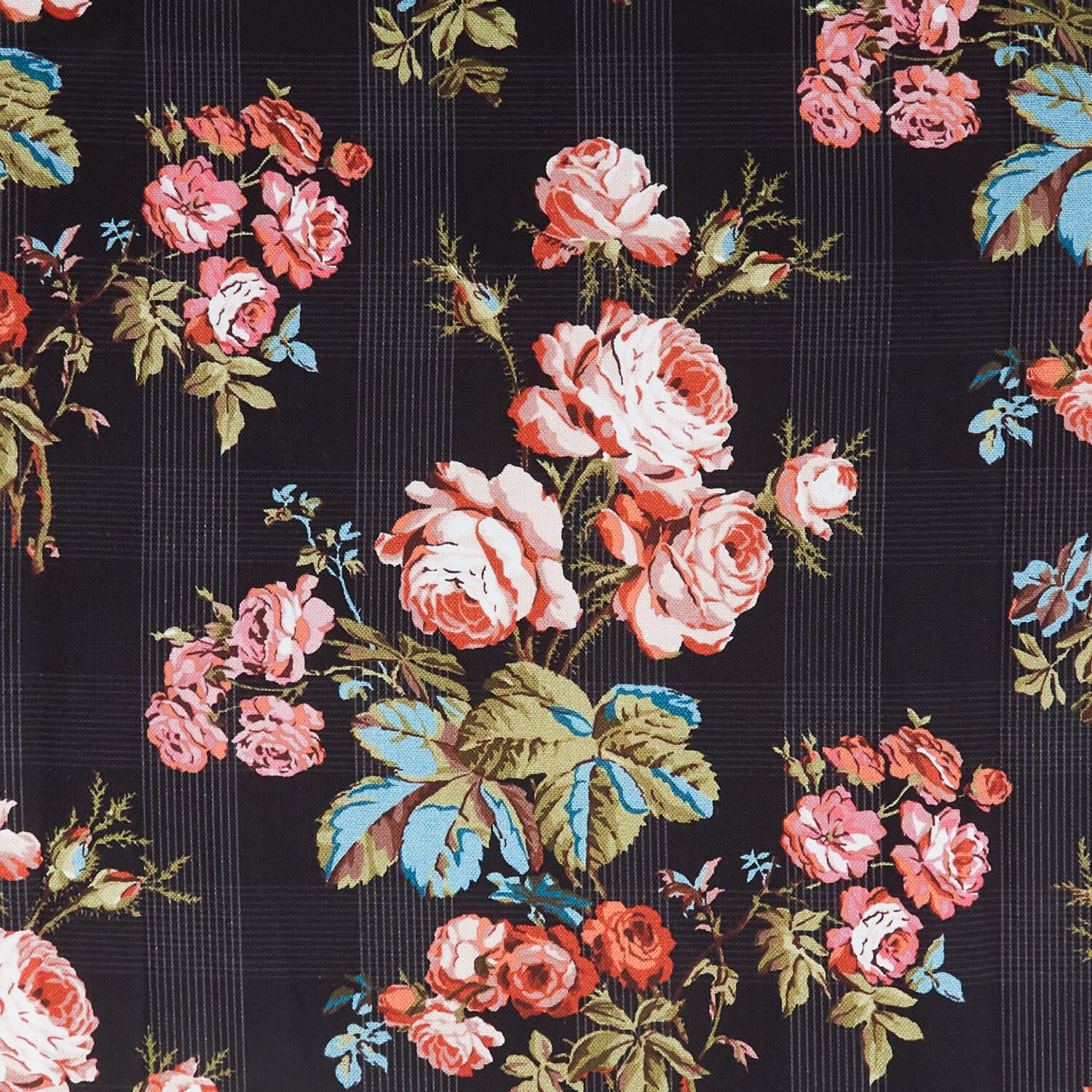 Wildflower Bouquet Favorites - Wild Rose Flower Black 2 Yard Cut - Image 2