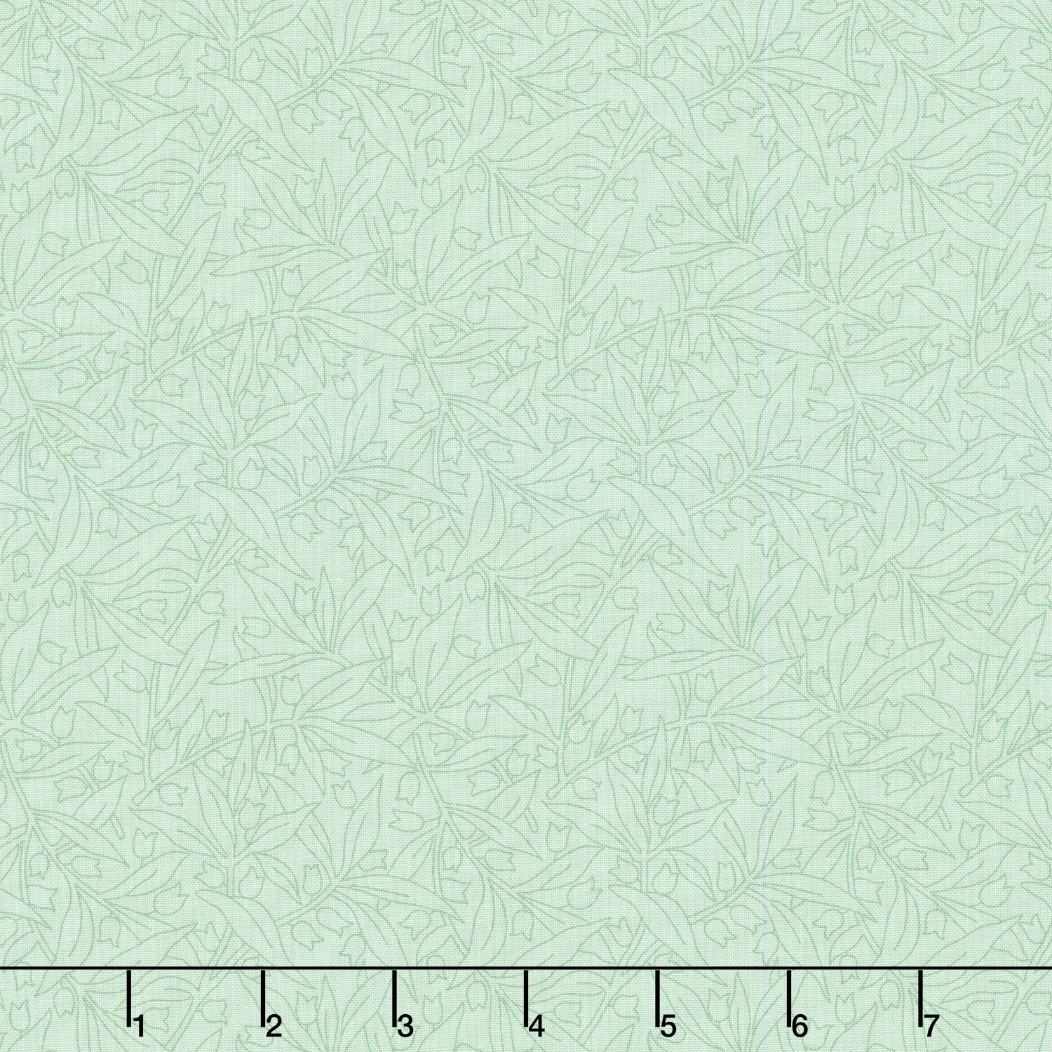 Willoughby - Floral Outline Green Yardage