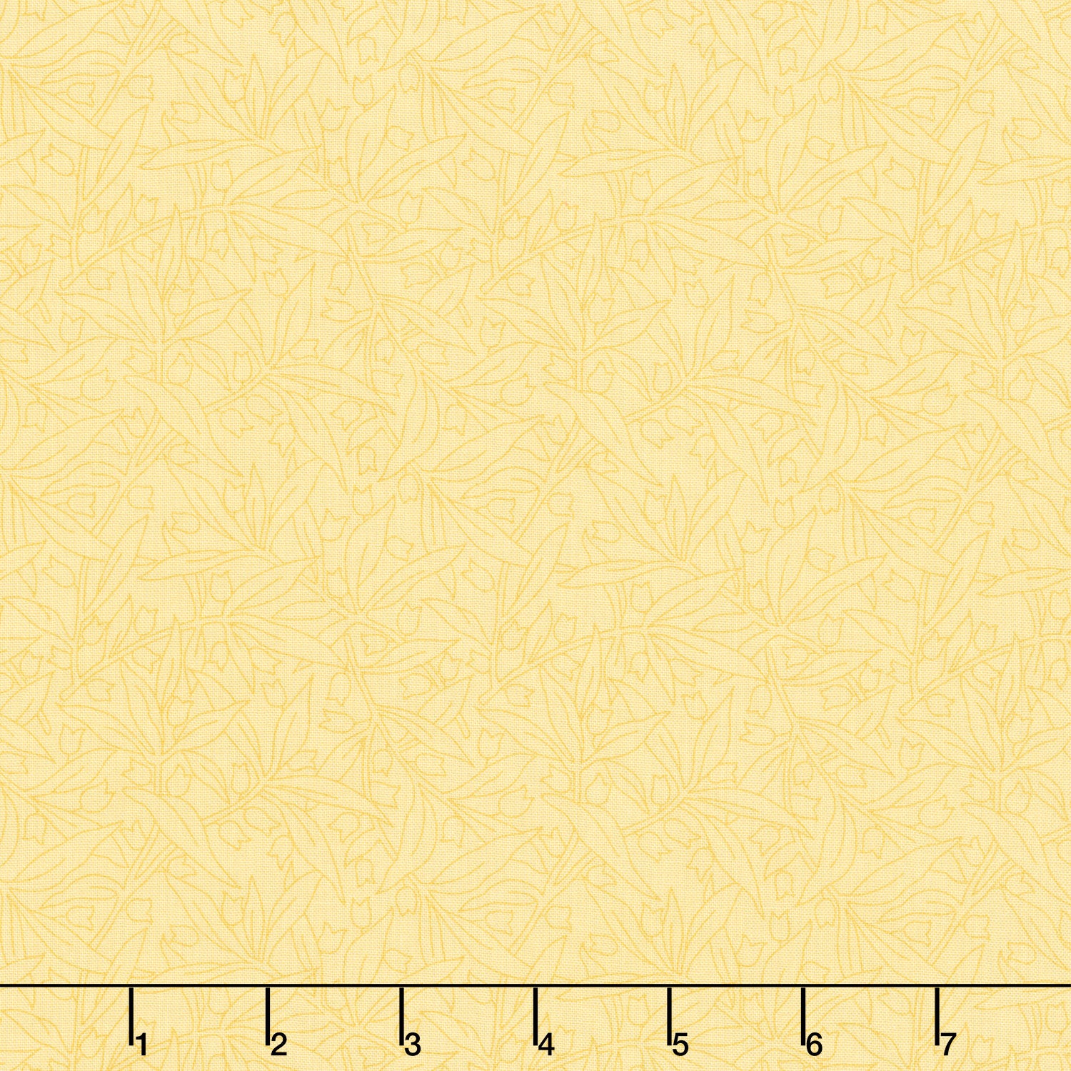Willoughby - Floral Outline Yellow Yardage