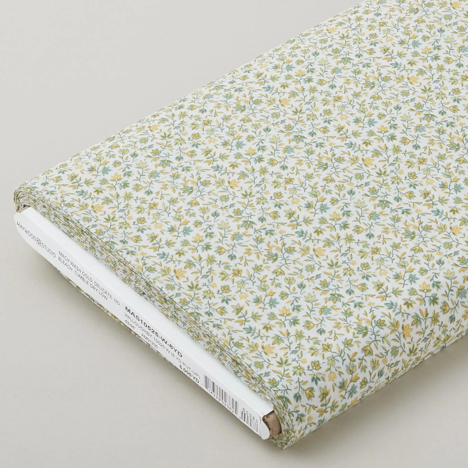 Willoughby - Tiny Leaves White 8 Yard Bolt