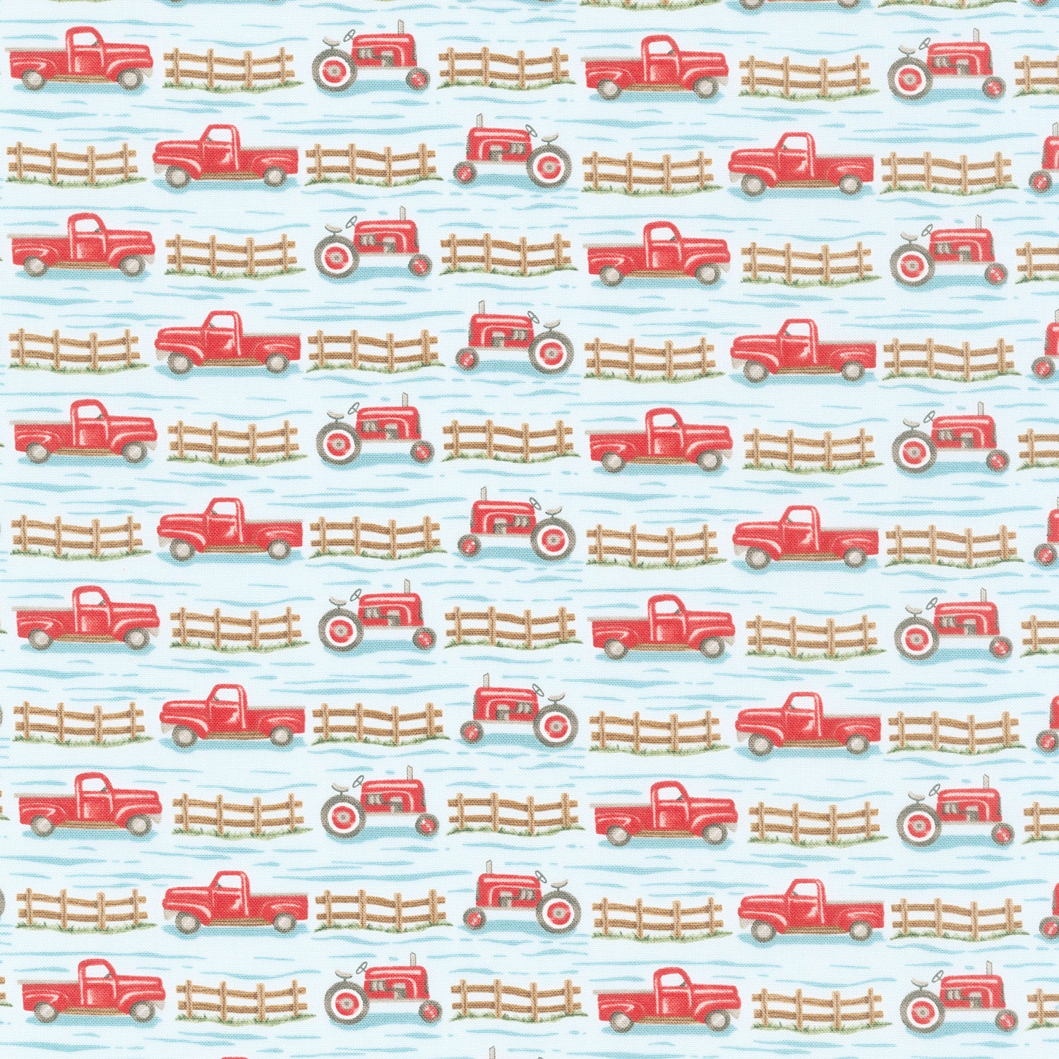 Willow's Farm - Trucks And Tractors Sky Yardage