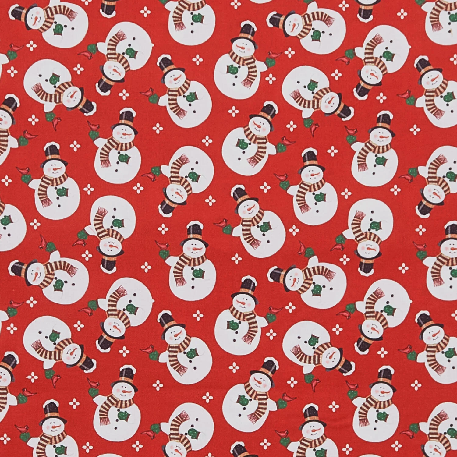 Winter at the Farm - Merry Snowman Red 2 Yard Cut - Image 2