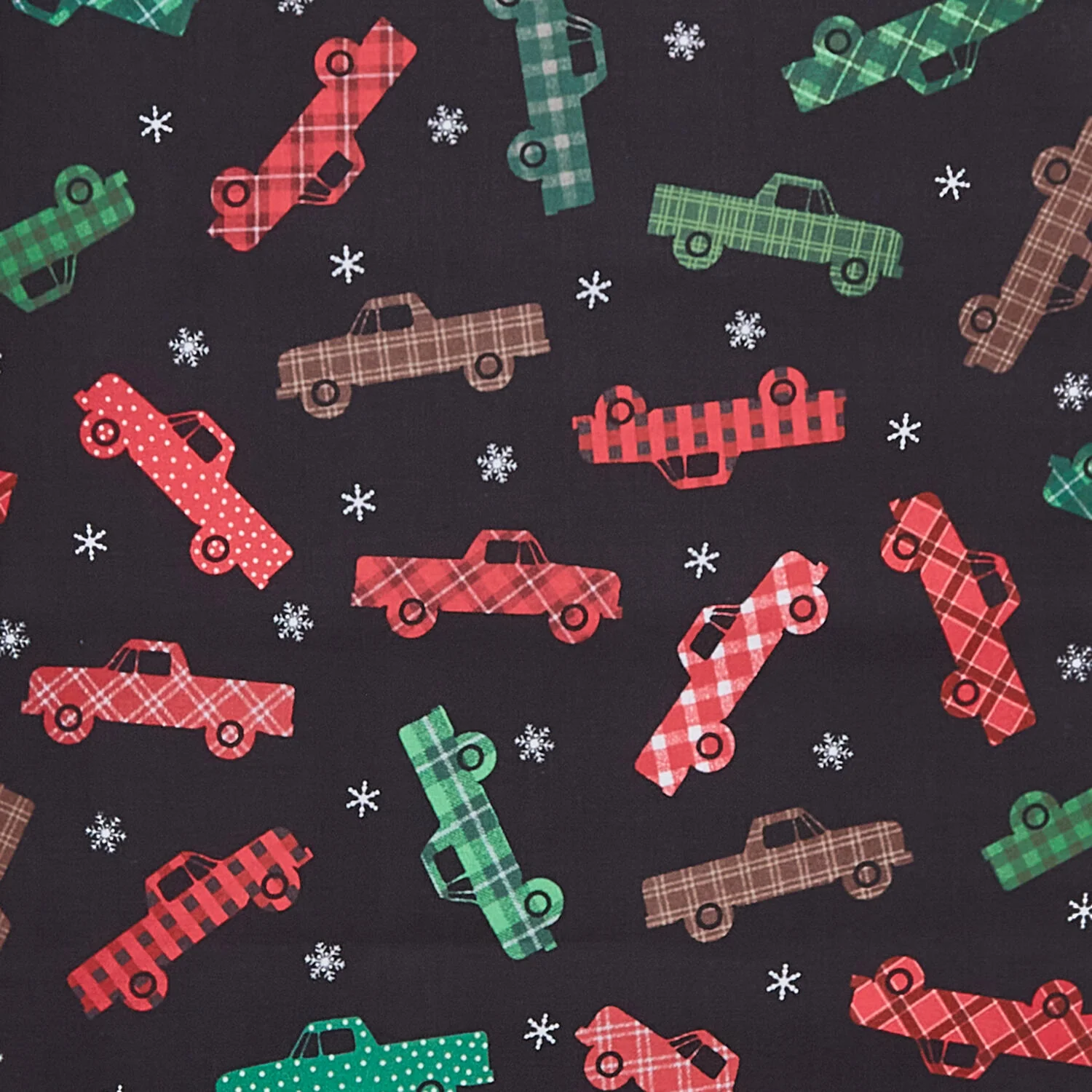 Winter Farm House Plaid - Plaid Trucks Black 2 Yard Cut - Image 2