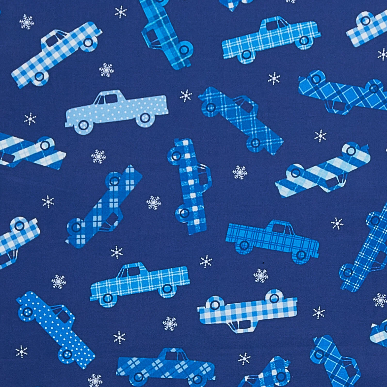 Winter Farm House Plaid - Plaid Trucks Dark Blue 2 Yard Cut - Image 2